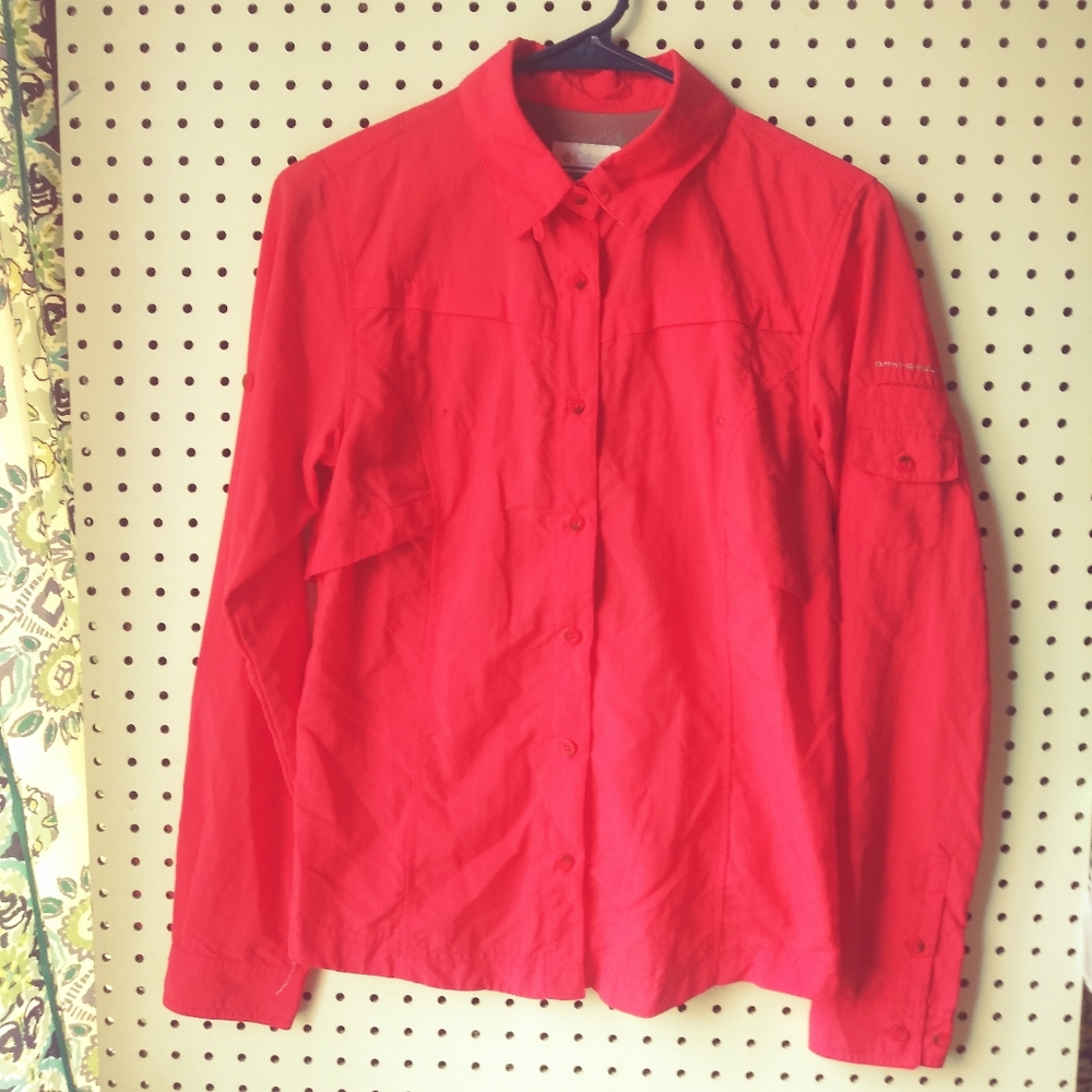 Columbia Vibrant Red Button-Down Shirt